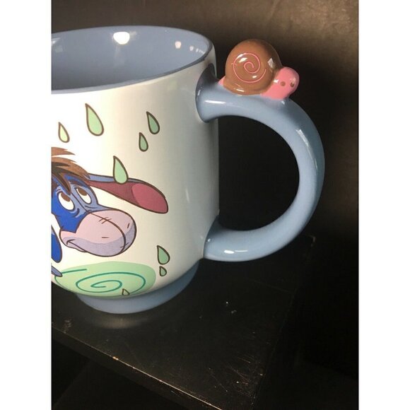 Eeyore Disney Store Mug Ceramic Cup Winnie The Pooh Rainy Day Snail On Handle - Picture 7 of 7